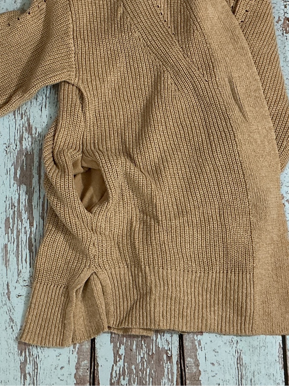 Universal Thread Tan Open-Front Ribbed Cardigan - Picture 6 of 7